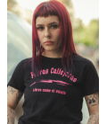 Camiseta mujer letras rosas Perras Callejeras