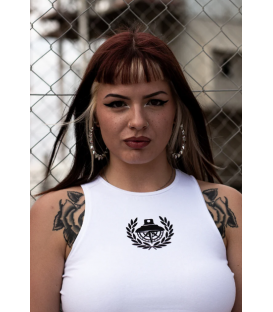 CROP TOP WHITE SC- SINNERS
