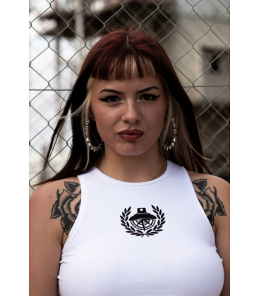 CROP TOP WHITE SC- SINNERS
