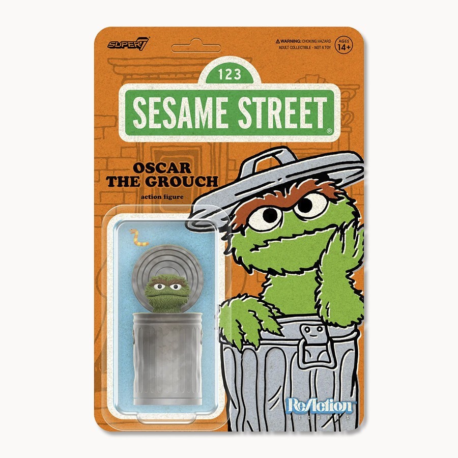 Sesame Street ReAction Figures Wave 02  Oscar The Grouch - Super7