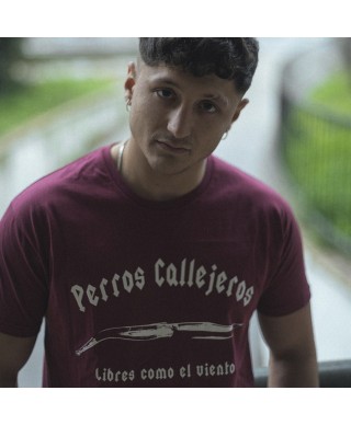 Camiseta Perros Callejeros Granate