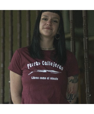 Camiseta Mujer Perras Callejeras Burdeos