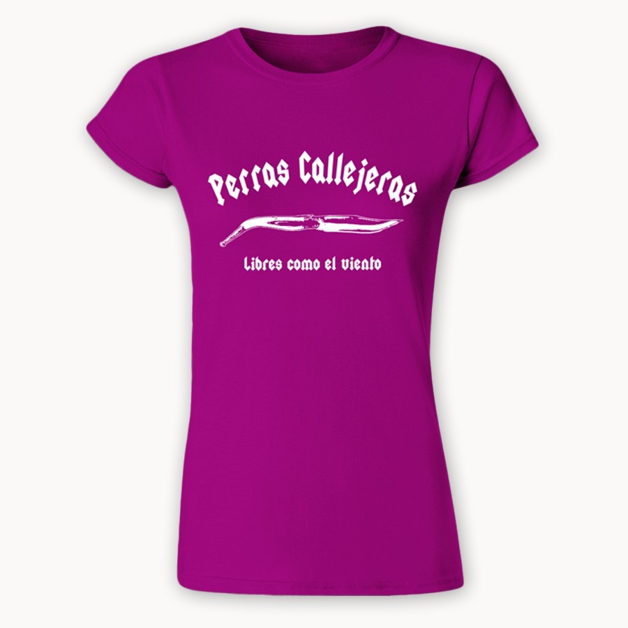Camiseta Mujer Perras Callejeras Rosa Fucsia