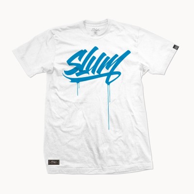 Camiseta Tag White / Atoll Blue  – Slum Wear
