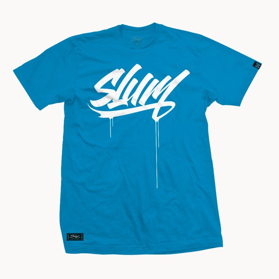 Camiseta Tag Atoll Blue / White – Slum Wear
