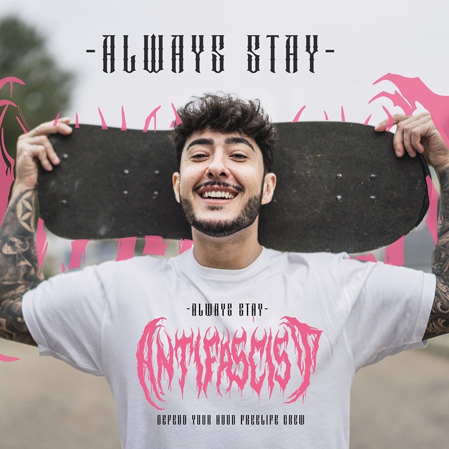 Camiseta Stay Strong Stay Antifascist Blanca - Freelife