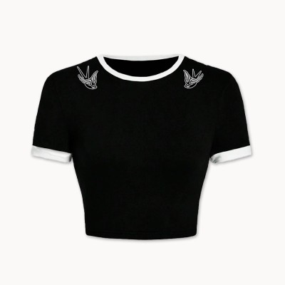 Camiseta entallada crop golondrinas - Hard Way