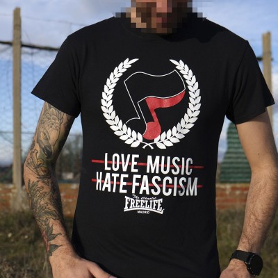 Camiseta Love Music Hate Fascism - Freelife