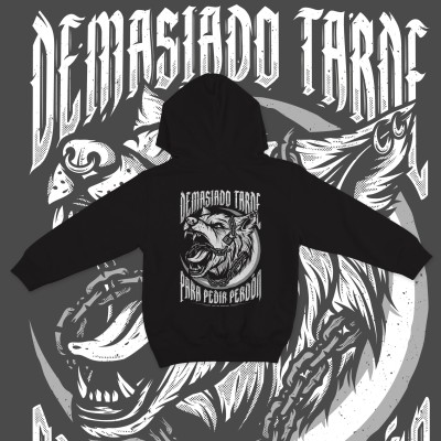 Hoodie Zipped Demasiado Tarde Para Pedir Perdon - FREELIFE