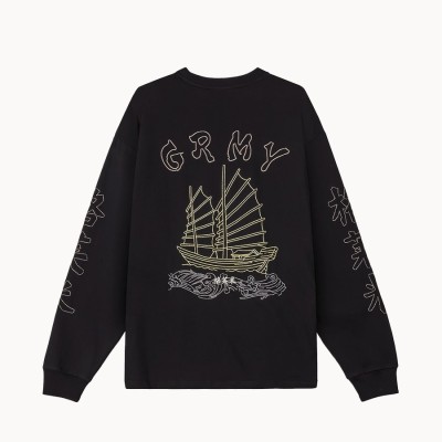 Camiseta De Manga Larga Sampans Black - Grimey