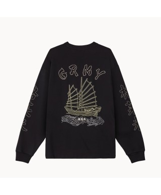 Camiseta De Manga Larga Sampans Black - Grimey