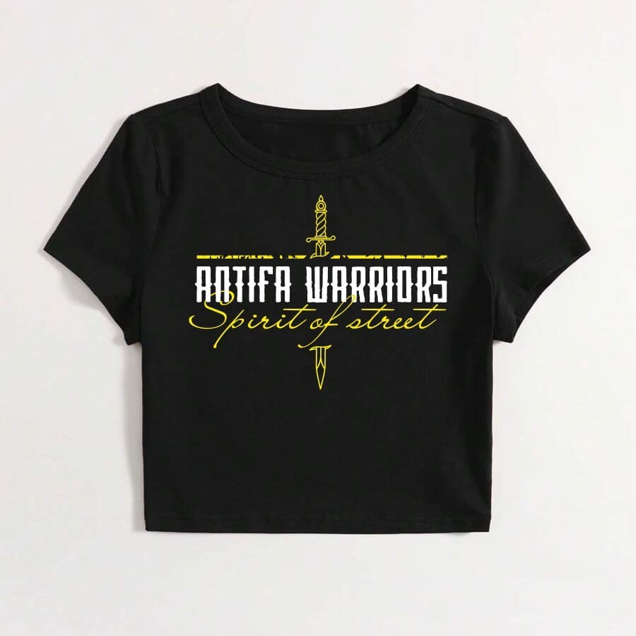 Camiseta crop antifa warriors - Hard Way