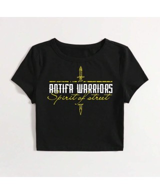 Camiseta crop antifa warriors - Hard Way
