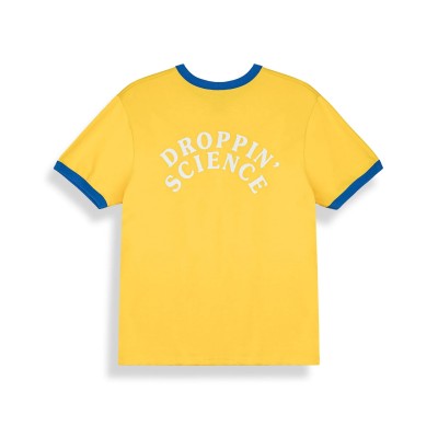 Camiseta Droppin Science Ringer Yellow - Grimey