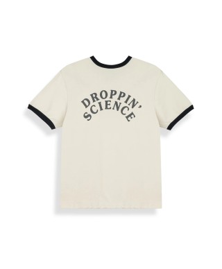Camiseta Droppin Science Ringer Off White - Grimey