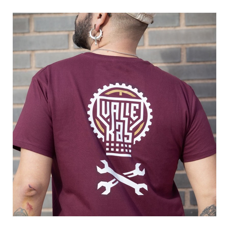 Camiseta Vallekas Obrero unisex granate - Barrioka