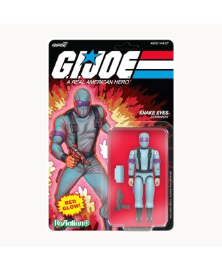 GI Joe Figura ReAction Wave 06 Snake Eyes (Red Glow, Crystal Poison) - Super7
