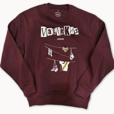 Sudadera Vallekas Tendido unisex granate - Barrioka