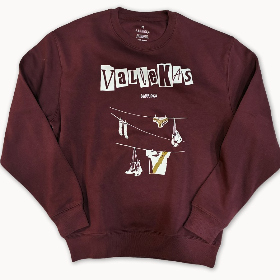 Sudadera Vallekas Tendido unisex granate - Barrioka