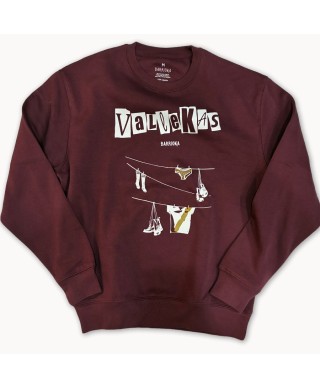 Sudadera Vallekas Tendido unisex granate - Barrioka