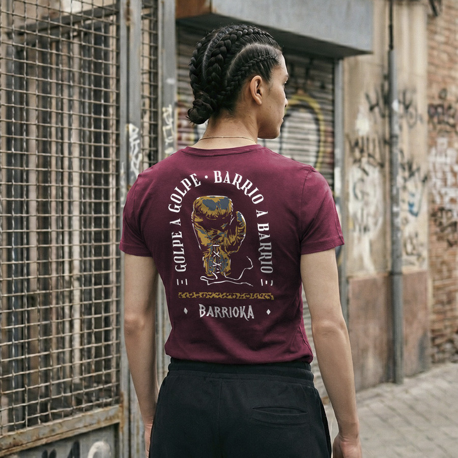 Camiseta Golpe a Golpe unisex granate - Barrioka