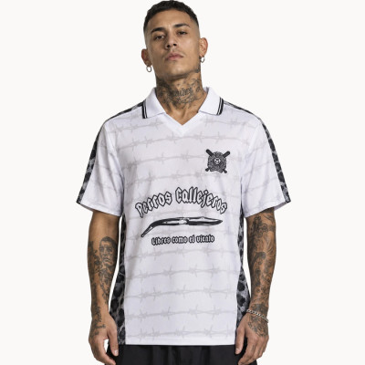 Camiseta Fútbol Blanca Perros Callejeros