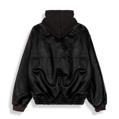 Chaqueta Odd Cutlass Hooded Pu Leather Black - Grimey