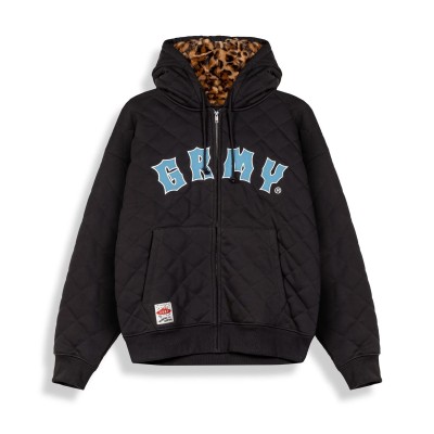 Sudadera The Props Quilted Zip Black - Grimey
