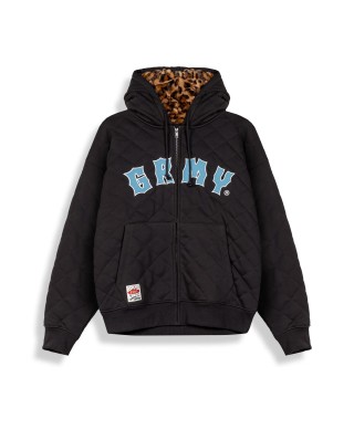 Sudadera The Props Quilted Zip Black - Grimey