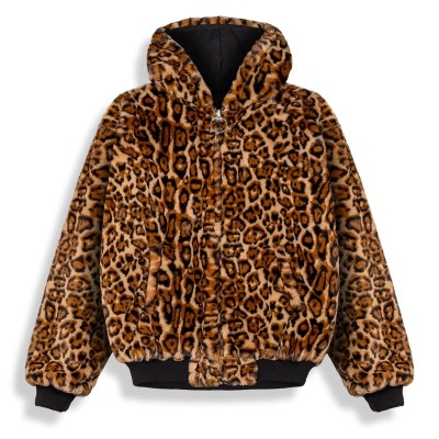 Chaqueta Reversible The Props Leopard Hooded Black - Grimey