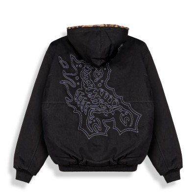Chaqueta Reversible The Props Leopard Hooded Black - Grimey