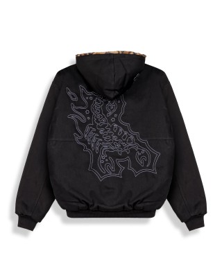 Chaqueta Reversible The Props Leopard Hooded Black - Grimey
