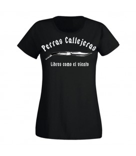 Camiseta Chica perras callejeras negro - PERROS CALLEJEROS