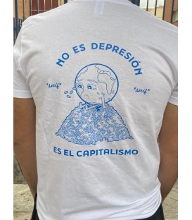 Camiseta No es depresion es capitalismo Blanca - KOSAMALA